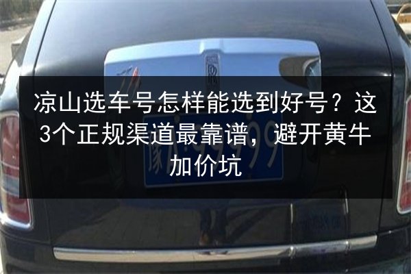 凉山选车号怎样能选到好号?这3个正规渠道最靠谱,避开黄牛加价坑 第2张 凉山选车号怎样能选到好号?这3个正规渠道最靠谱,避开黄牛加价坑 第2张