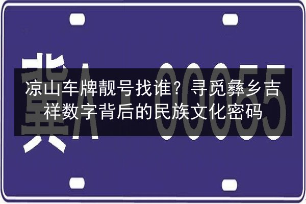 凉山车牌靓号找谁?寻觅彝乡吉祥数字背后的民族文化密码 第2张 凉山车牌靓号找谁?寻觅彝乡吉祥数字背后的民族文化密码 第2张