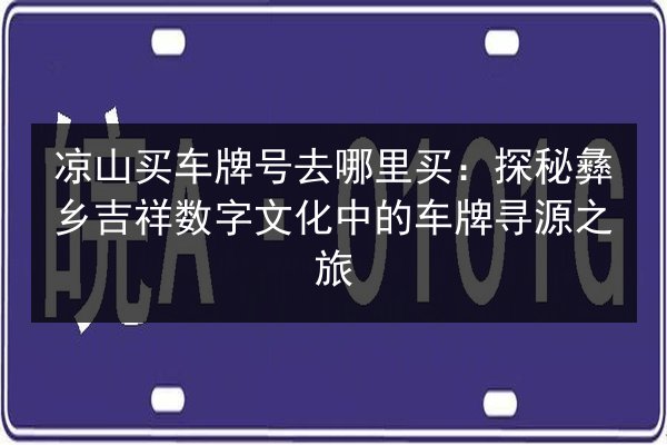 凉山买车牌号去哪里买:探秘彝乡吉祥数字文化中的车牌寻源之旅 第3张 凉山买车牌号去哪里买:探秘彝乡吉祥数字文化中的车牌寻源之旅 第3张