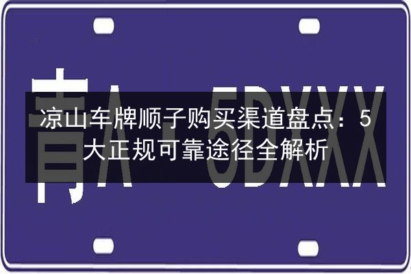 凉山车牌顺子购买渠道盘点：5大正规可靠途径全解析 第2张