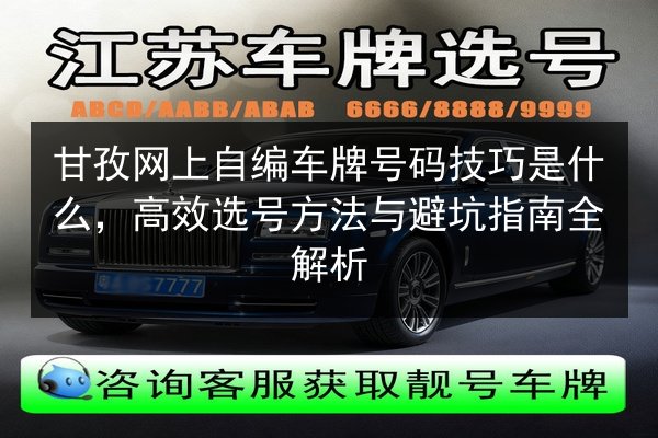 甘孜网上自编车牌号码技巧是什么，高效选号方法与避坑指南全解析 第1张