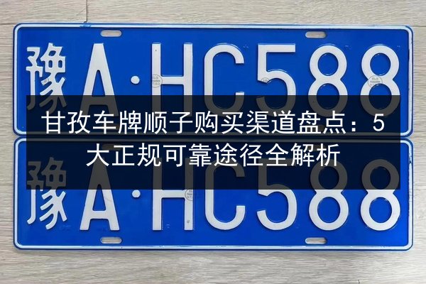 甘孜车牌顺子购买渠道盘点：5大正规可靠途径全解析
