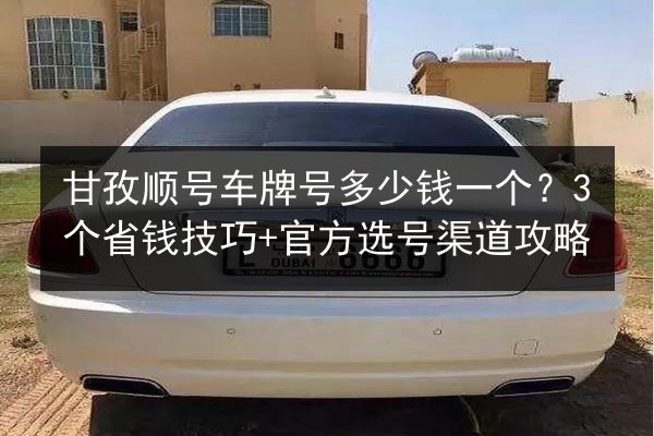 甘孜顺号车牌号多少钱一个?3个省钱技巧+官方选号渠道攻略 第2张 甘孜顺号车牌号多少钱一个?3个省钱技巧+官方选号渠道攻略 第2张