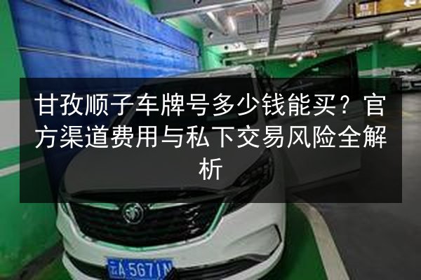 甘孜顺子车牌号多少钱能买?官方渠道费用与私下交易风险全解析 第2张 甘孜顺子车牌号多少钱能买?官方渠道费用与私下交易风险全解析 第2张
