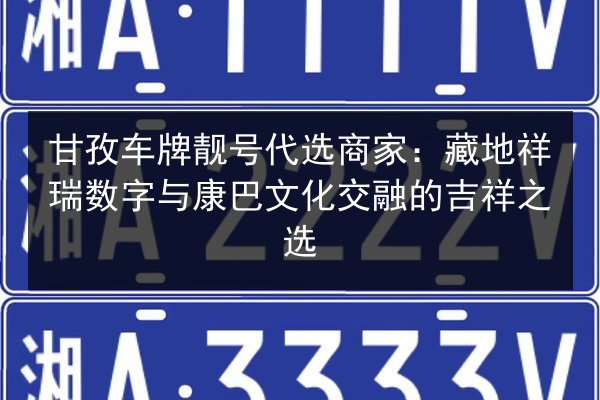 甘孜车牌靓号代选商家:藏地祥瑞数字与康巴文化交融的吉祥之选 第2张 甘孜车牌靓号代选商家:藏地祥瑞数字与康巴文化交融的吉祥之选 第2张