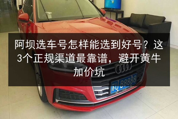 阿坝选车号怎样能选到好号？这3个正规渠道最靠谱，避开黄牛加价坑 第1张
