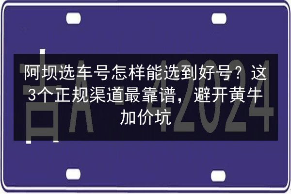 阿坝选车号怎样能选到好号？这3个正规渠道最靠谱，避开黄牛加价坑 第2张