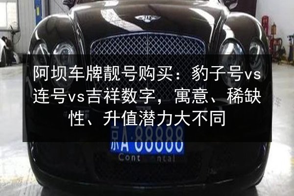 阿坝车牌靓号购买:豹子号vs连号vs吉祥数字,寓意、稀缺性、升值潜力大不同 第3张 阿坝车牌靓号购买:豹子号vs连号vs吉祥数字,寓意、稀缺性、升值潜力大不同 第3张
