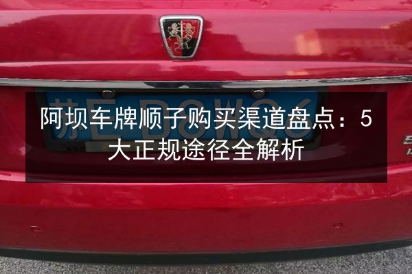 阿坝车牌顺子购买渠道盘点:5大正规途径全解析 第3张 阿坝车牌顺子购买渠道盘点:5大正规途径全解析 第3张