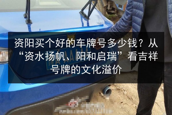 资阳买个好的车牌号多少钱？从“资水扬帆、阳和启瑞”看吉祥号牌的文化溢价 第3张