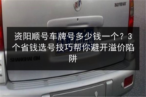 资阳顺号车牌号多少钱一个?3个省钱选号技巧帮你避开溢价陷阱 第2张 资阳顺号车牌号多少钱一个?3个省钱选号技巧帮你避开溢价陷阱 第2张