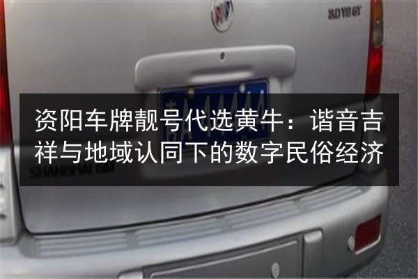 资阳车牌靓号代选黄牛:谐音吉祥与地域认同下的数字民俗经济 第2张 资阳车牌靓号代选黄牛:谐音吉祥与地域认同下的数字民俗经济 第2张