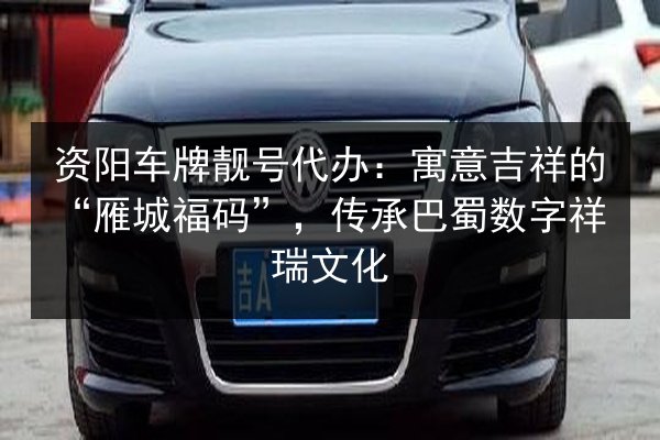 资阳车牌靓号代办：寓意吉祥的“雁城福码”，传承巴蜀数字祥瑞文化 第3张