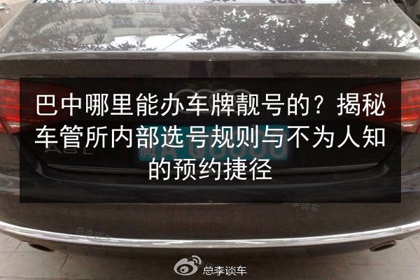 巴中哪里能办车牌靓号的?揭秘车管所内部选号规则与不为人知的预约捷径 第3张 巴中哪里能办车牌靓号的?揭秘车管所内部选号规则与不为人知的预约捷径 第3张
