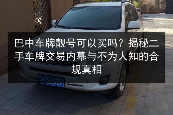 巴中车牌靓号可以买吗？揭秘二手车牌交易内幕与不为人知的合规真相 第2张
