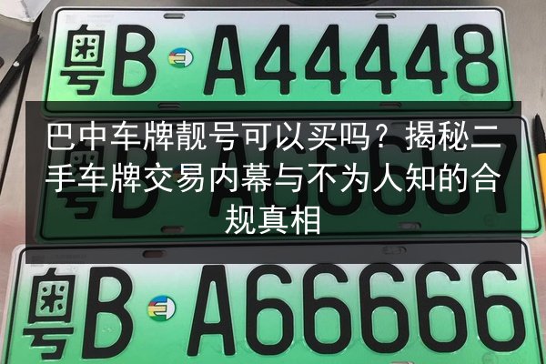 巴中车牌靓号可以买吗？揭秘二手车牌交易内幕与不为人知的合规真相 第3张