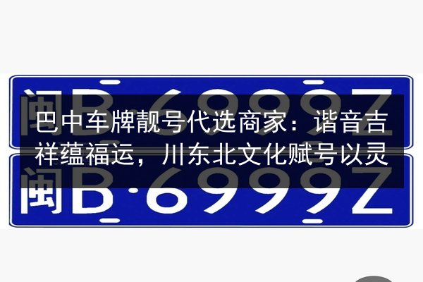 巴中车牌靓号代选商家:谐音吉祥蕴福运,川东北文化赋号以灵 第3张 巴中车牌靓号代选商家:谐音吉祥蕴福运,川东北文化赋号以灵 第3张