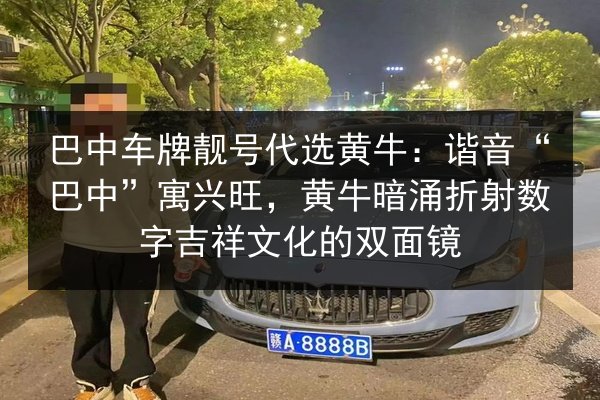 巴中车牌靓号代选黄牛:谐音“巴中”寓兴旺,黄牛暗涌折射数字吉祥文化的双面镜 第3张 巴中车牌靓号代选黄牛:谐音“巴中”寓兴旺,黄牛暗涌折射数字吉祥文化的双面镜 第3张