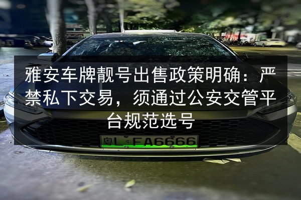 雅安车牌靓号出售政策明确:严禁私下交易,须通过公安交管平台规范选号 第2张 雅安车牌靓号出售政策明确:严禁私下交易,须通过公安交管平台规范选号 第2张