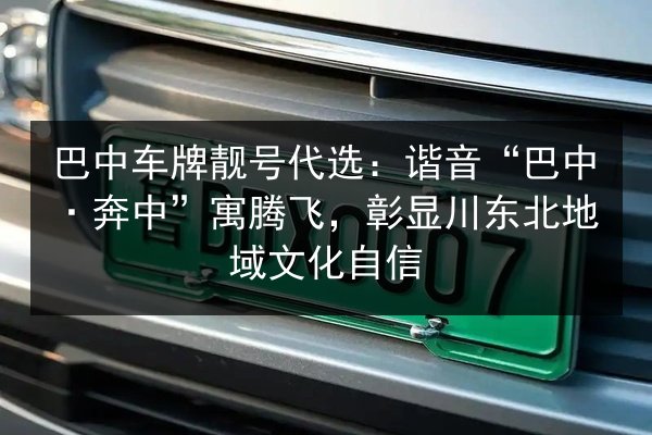 巴中车牌靓号代选：谐音“巴中·奔中”寓腾飞，彰显川东北地域文化自信 第2张