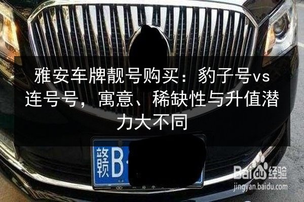 雅安车牌靓号购买：豹子号vs连号号，寓意、稀缺性与升值潜力大不同 第2张
