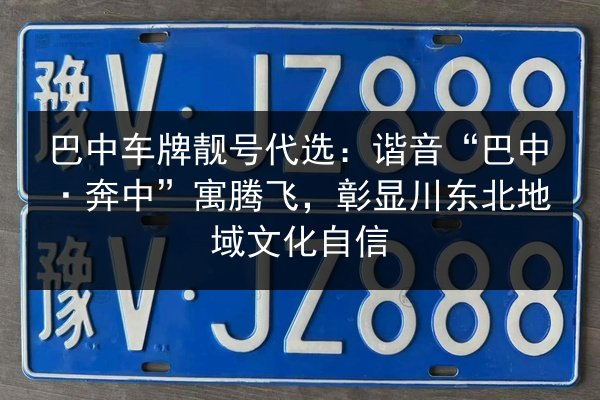 巴中车牌靓号代选：谐音“巴中·奔中”寓腾飞，彰显川东北地域文化自信 第3张