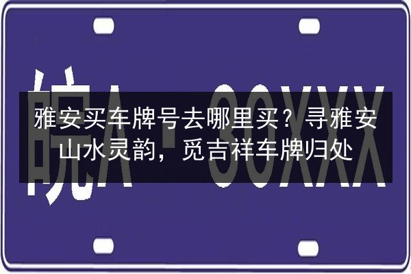 雅安买车牌号去哪里买?寻雅安山水灵韵,觅吉祥车牌归处 第2张 雅安买车牌号去哪里买?寻雅安山水灵韵,觅吉祥车牌归处 第2张