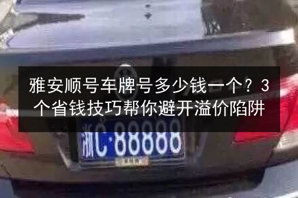 雅安顺号车牌号多少钱一个?3个省钱技巧帮你避开溢价陷阱 第3张 雅安顺号车牌号多少钱一个?3个省钱技巧帮你避开溢价陷阱 第3张