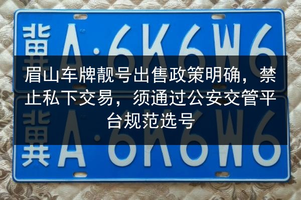 眉山车牌靓号出售政策明确,禁止私下交易,须通过公安交管平台规范选号 第2张 眉山车牌靓号出售政策明确,禁止私下交易,须通过公安交管平台规范选号 第2张