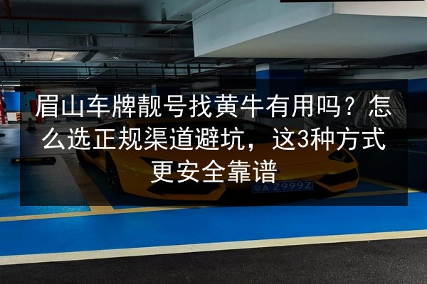 眉山车牌靓号找黄牛有用吗？怎么选正规渠道避坑，这3种方式更安全靠谱