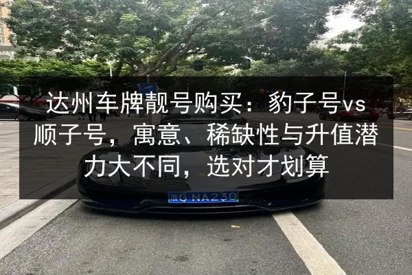 达州车牌靓号购买:豹子号vs顺子号,寓意、稀缺性与升值潜力大不同,选对才划算 第1张 达州车牌靓号购买:豹子号vs顺子号,寓意、稀缺性与升值潜力大不同,选对才划算 第1张