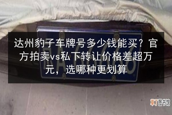 达州豹子车牌号多少钱能买?官方拍卖vs私下转让价格差超万元,选哪种更划算 第2张 达州豹子车牌号多少钱能买?官方拍卖vs私下转让价格差超万元,选哪种更划算 第2张