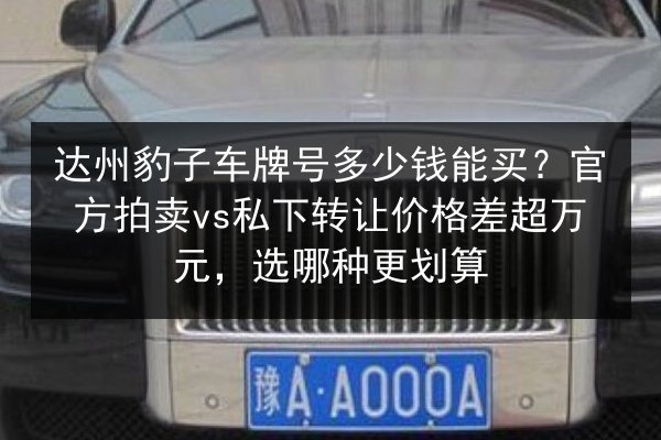 达州豹子车牌号多少钱能买?官方拍卖vs私下转让价格差超万元,选哪种更划算 第3张 达州豹子车牌号多少钱能买?官方拍卖vs私下转让价格差超万元,选哪种更划算 第3张