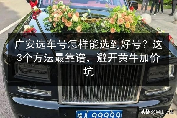 广安选车号怎样能选到好号?这3个方法最靠谱,避开黄牛加价坑 第2张 广安选车号怎样能选到好号?这3个方法最靠谱,避开黄牛加价坑 第2张