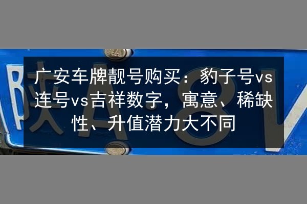 广安车牌靓号购买：豹子号vs连号vs吉祥数字，寓意、稀缺性、升值潜力大不同 第2张