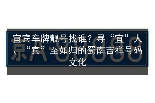 宜宾车牌靓号找谁？寻“宜”人、“宾”至如归的蜀南吉祥号码文化 第1张