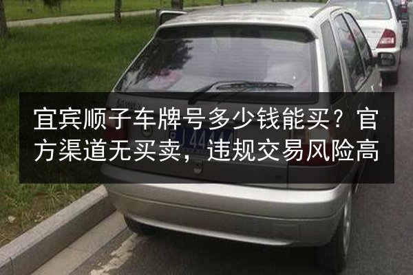 宜宾顺子车牌号多少钱能买？官方渠道无买卖，违规交易风险高 第2张