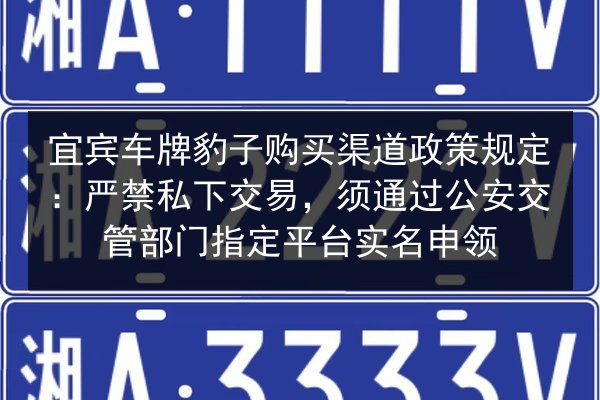 宜宾车牌豹子购买渠道政策规定:严禁私下交易,须通过公安交管部门指定平台实名申领 第3张 宜宾车牌豹子购买渠道政策规定:严禁私下交易,须通过公安交管部门指定平台实名申领 第3张