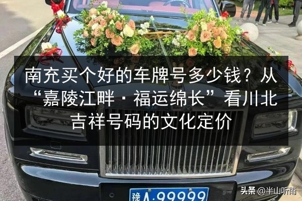 南充买个好的车牌号多少钱？从“嘉陵江畔·福运绵长”看川北吉祥号码的文化定价 第3张