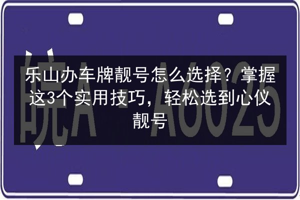 乐山办车牌靓号怎么选择?掌握这3个实用技巧,轻松选到心仪靓号 第3张 乐山办车牌靓号怎么选择?掌握这3个实用技巧,轻松选到心仪靓号 第3张