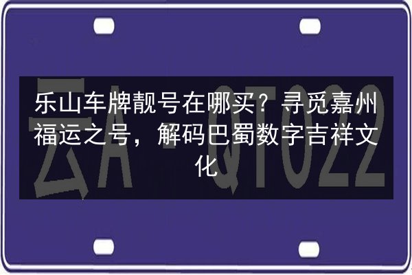 乐山车牌靓号在哪买？寻觅嘉州福运之号，解码巴蜀数字吉祥文化 第3张
