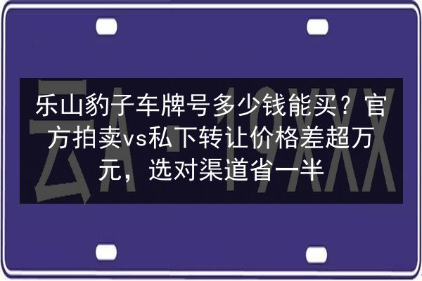 乐山豹子车牌号多少钱能买?官方拍卖vs私下转让价格差超万元,选对渠道省一半 第2张 乐山豹子车牌号多少钱能买?官方拍卖vs私下转让价格差超万元,选对渠道省一半 第2张