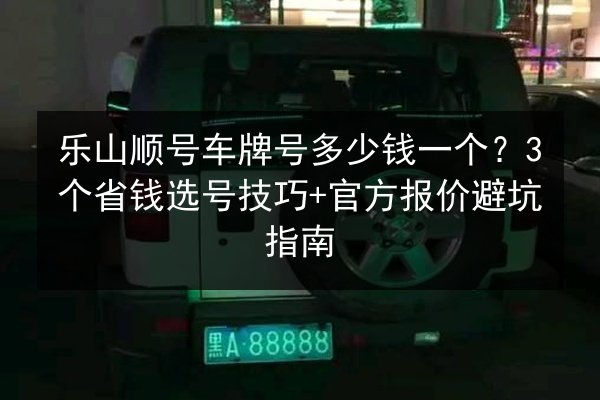 乐山顺号车牌号多少钱一个？3个省钱选号技巧+官方报价避坑指南 第2张