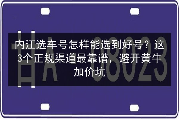 内江选车号怎样能选到好号？这3个正规渠道最靠谱，避开黄牛加价坑 第3张