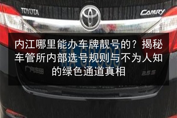 内江哪里能办车牌靓号的?揭秘车管所内部选号规则与不为人知的绿色通道真相 第1张 内江哪里能办车牌靓号的?揭秘车管所内部选号规则与不为人知的绿色通道真相 第1张