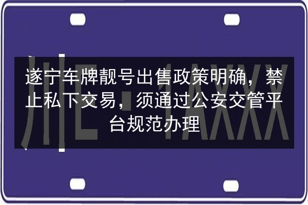 遂宁车牌靓号出售政策明确，禁止私下交易，须通过公安交管平台规范办理 第2张