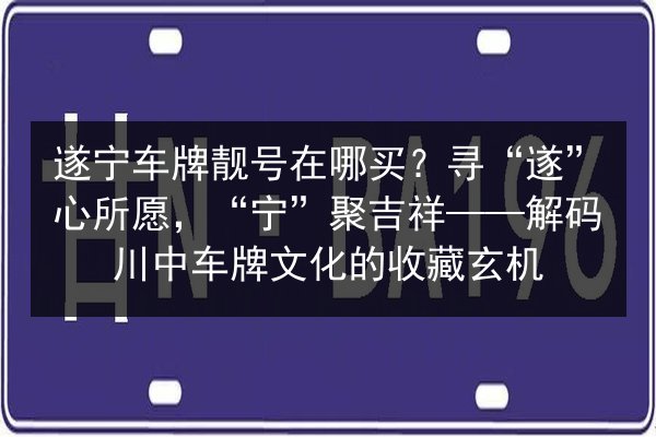 遂宁车牌靓号在哪买？寻“遂”心所愿，“宁”聚吉祥——解码川中车牌文化的收藏玄机 第2张