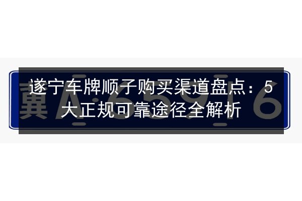 遂宁车牌顺子购买渠道盘点：5大正规可靠途径全解析 第1张