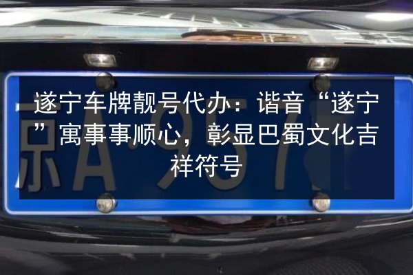 遂宁车牌靓号代办:谐音“遂宁”寓事事顺心,彰显巴蜀文化吉祥符号 第2张 遂宁车牌靓号代办:谐音“遂宁”寓事事顺心,彰显巴蜀文化吉祥符号 第2张