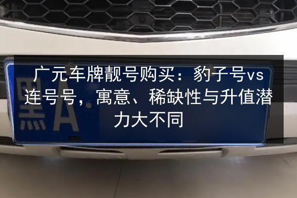广元车牌靓号购买:豹子号vs连号号,寓意、稀缺性与升值潜力大不同 第2张 广元车牌靓号购买:豹子号vs连号号,寓意、稀缺性与升值潜力大不同 第2张